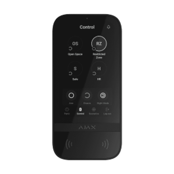 Ajax KeyPad TouchScreen vadības tastatūra ar skārienekrānu, melna