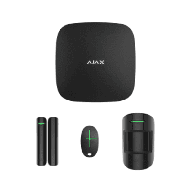 Ajax StarterKit apsardzes komplekts (Hub + 3 ierīces), melns